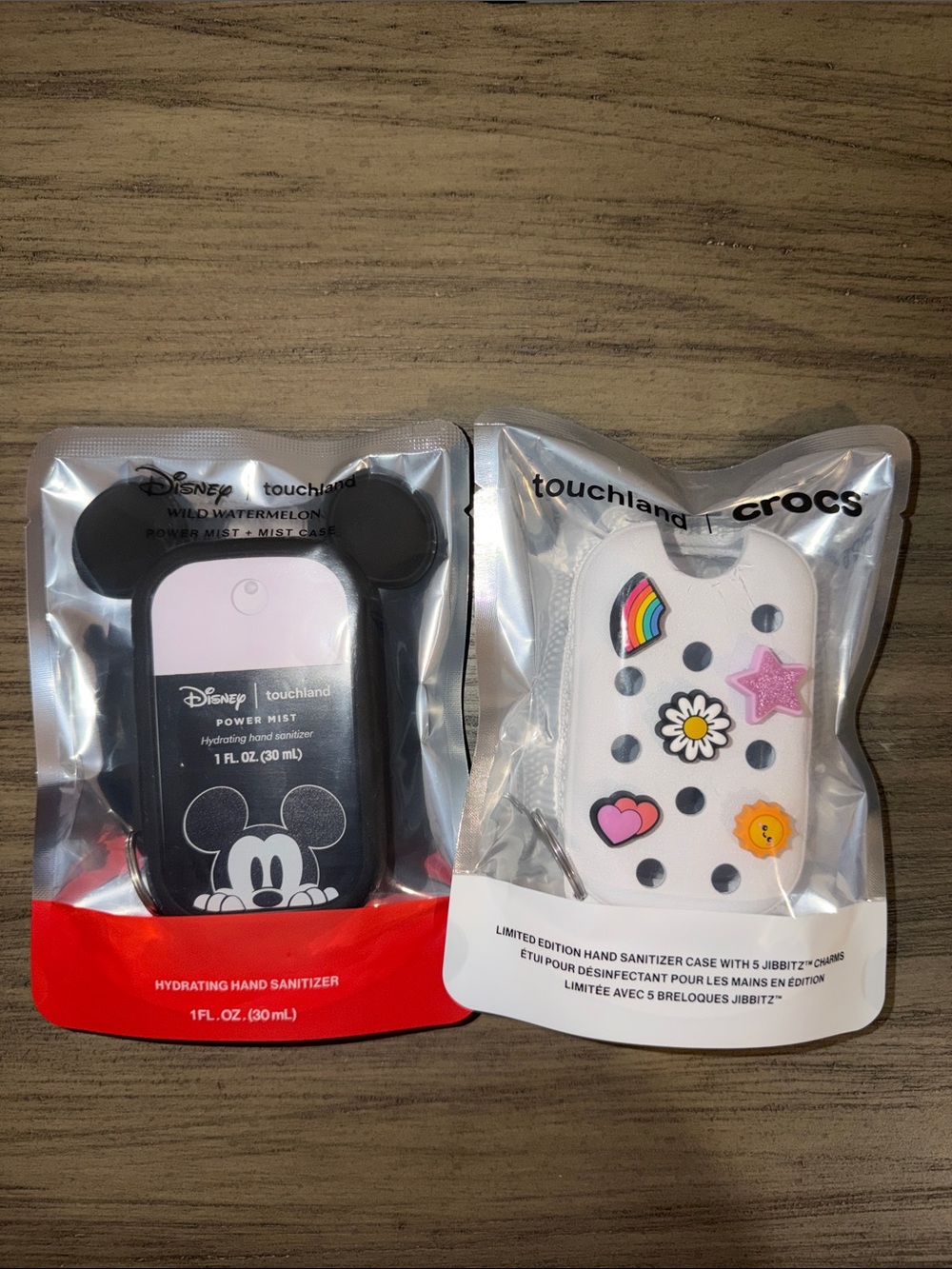 Disney x Crocs Black Mickey Hand Sanitizer Case & White Jibbitz Charm Case